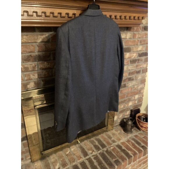 mens jos a bank gray Suit Jacket Size 46 Long Silk & Wool Blend - Picture 4 of 9